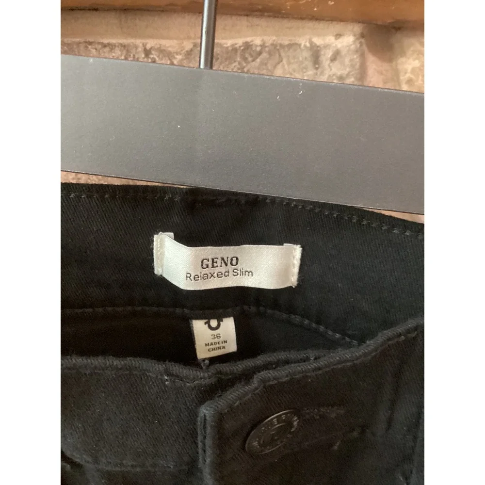 True Religion Geno Relaxed Slim Jeans Black Body Rinse Mens 36‎ x 31  NF NWT